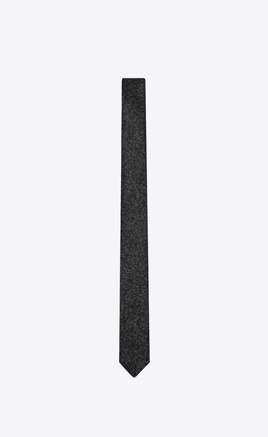 Cravate fine en jacquard métallisé noir et argent